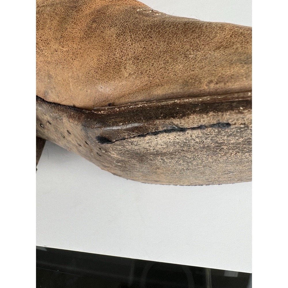 Vintage Nocona Cowboy Boots Women Size 7.5 B Brown Leather Snip Toe Style 5015 - Picture 16 of 16